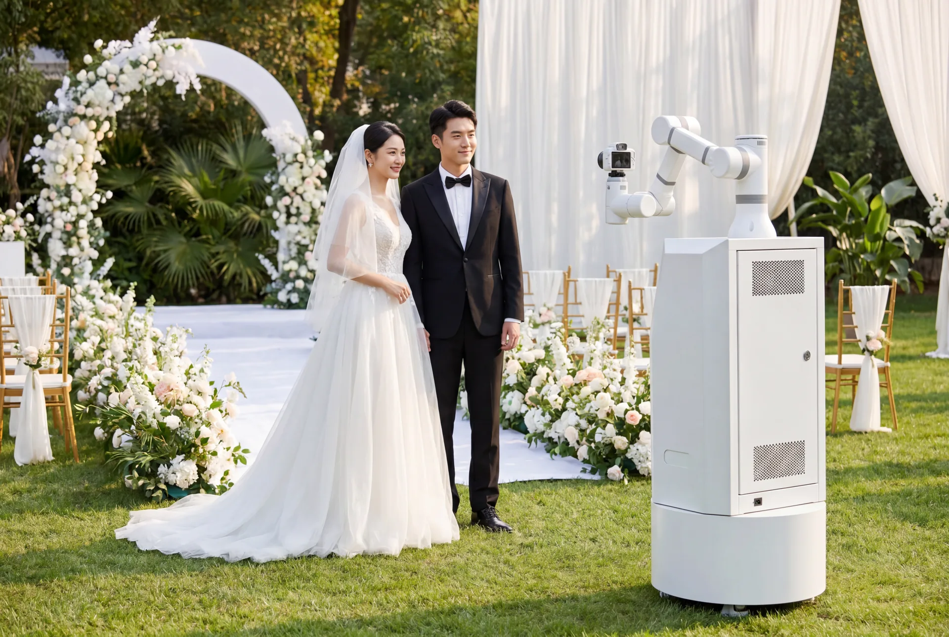 Orbiti AI智能拍照机器人应用于婚礼现场